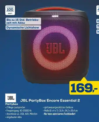 Euronics Jbl jbl partybox encore essential 2 partybox Angebot