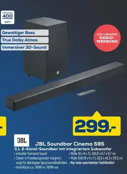 Euronics Jbl soundbar cinema 595 3.1. 2-kanal-soundbar mit integriertem subwoofer Angebot