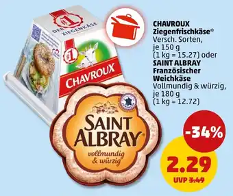 PENNY CHAVROUX Ziegenfrischkäse oder SAINT ALBRAY Französischer Weichkäse Angebot