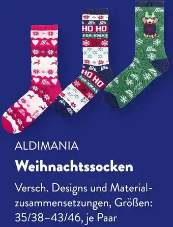Aldi Süd ALDIMANIA Weihnachtssocken Angebot