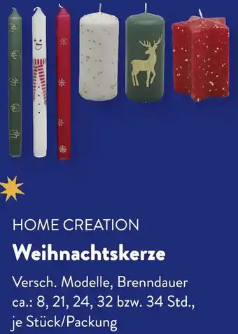 Aldi Süd HOME CREATION Weihnachtskerze Angebot