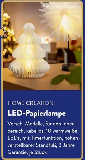 Aldi Süd HOME CREATION LED-Papierlampe Angebot