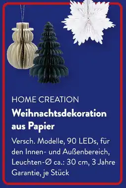 Aldi Süd HOME CREATION Weihnachtsdekoration aus Papier Angebot