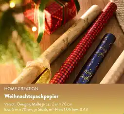 Aldi Süd HOME CREATION Weihnachtspackpapier Angebot