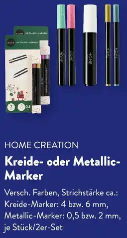 Aldi Süd HOME CREATION Kreide- oder Metallic Marker Angebot