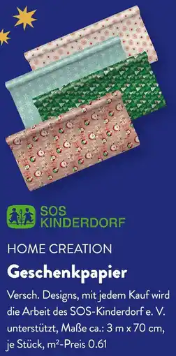 Aldi Süd HOME CREATION Geschenkpapier Angebot