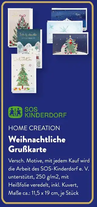 Aldi Süd HOME CREATION Weihnachtliche Grußkarte Angebot
