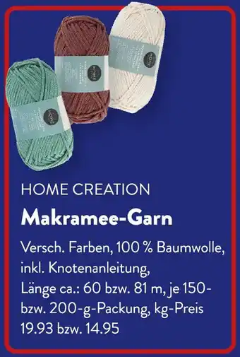 Aldi Süd HOME CREATION Makramee-Garn Angebot