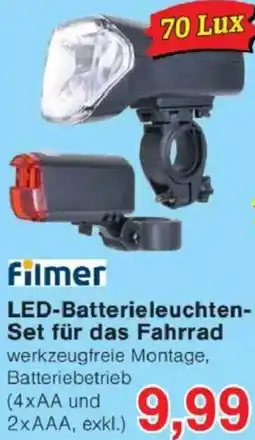 Jawoll Filmer LED-Batterieleuchten Set für das Fahrrad Angebot