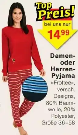 Jawoll Damen oder Herren Pyjama Angebot