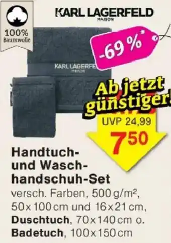 Jawoll KARL LAGERFELD Handtuch- und Waschhandschuh-Set Angebot