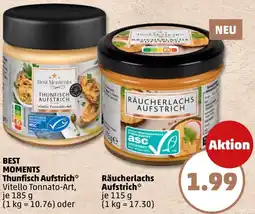 PENNY BEST MOMENTS Thunfisch Aufstrich oder Räucherlachs Aufstrich Angebot