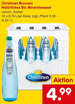 Netto Marken-Discount Christinen Brunnen Natürliches Bio Mineralwasser Angebot