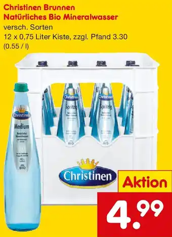 Netto Marken-Discount Christinen Brunnen Natürliches Bio Mineralwasser Angebot