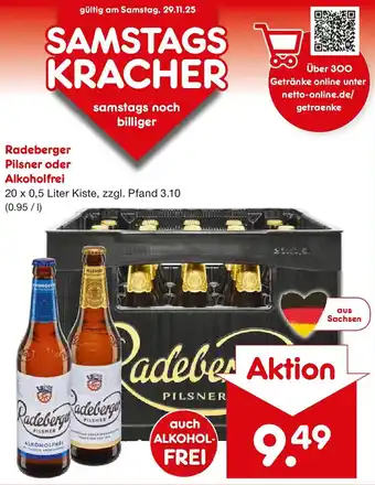 Netto Marken-Discount Radeberger Pilsner oder Alkoholfrei Angebot