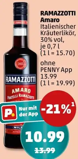 PENNY RAMAZZOTTI Amaro Angebot