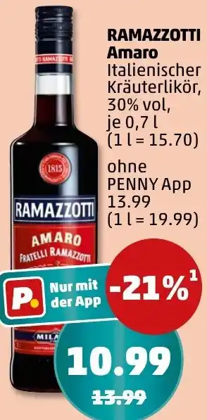 PENNY RAMAZZOTTI Amaro Angebot