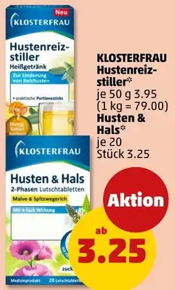 PENNY KLOSTERFRAU Hustenreizstiller oder Husten & Hals Angebot
