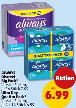 PENNY ALWAYS Discreet Big Pack ode Ultra Day Quattro Pack Angebot