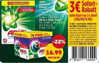 PENNY ARIEL Universal Pulver oder All in 1 Color-Pods Angebot