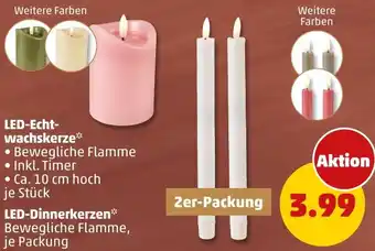 PENNY LED-Echtwachskerze oder LED-Dinnerkerzen Angebot
