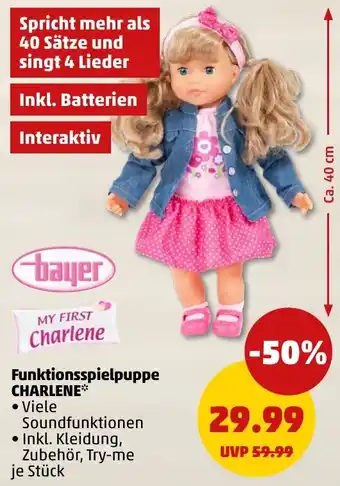 PENNY bayer Funktionsspielpuppe CHARLENE Angebot