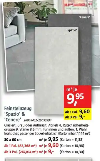 Bauhaus Feinsteinzeug 'spazio' & 'cenere' Angebot