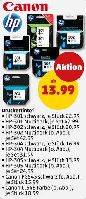 PENNY Canon/ hp Druckertinte Angebot