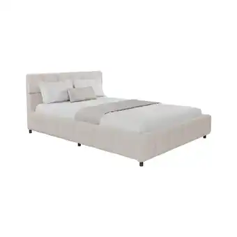 Netto Marken-Discount Juskys Polsterbett Florenz - Bubble Design, gepolstertes Kopfteil, Bouclé - 180 x 200 cm - Beige Angebot