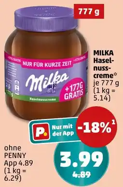 PENNY MILKA Haselnusscreme Angebot