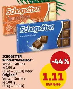 PENNY SCHOGETTEN Winterschokolade oder Original Angebot