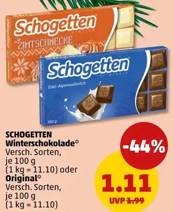 PENNY SCHOGETTEN Winterschokolade oder Original Angebot