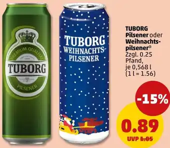 PENNY TUBORG Pilsener oder Weihnachtspilsener Angebot