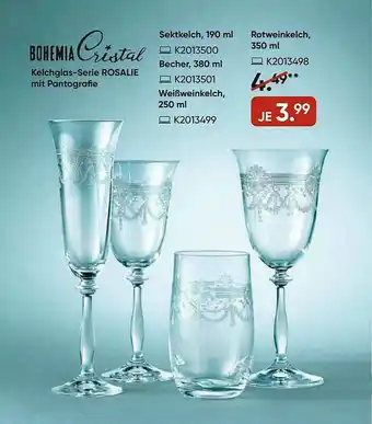 Galeria Bohemia Cristal Kelchglas-serie Rosalie Mit Pantografie Angebot