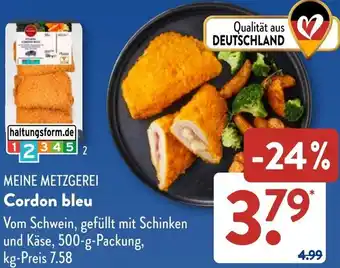 Aldi Süd MEINE METZGEREI Cordon bleu Angebot