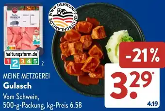 Aldi Süd MEINE METZGEREI Gulasch Angebot
