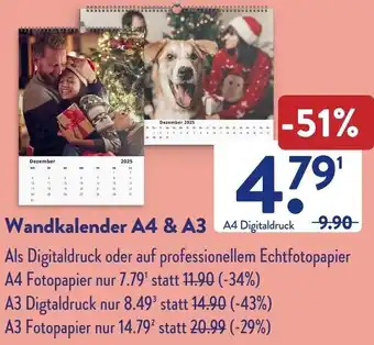 Aldi Süd Wandkalender A4 & A3 Angebot