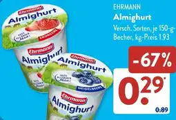 Aldi Süd EHRMANN Almighurt Angebot