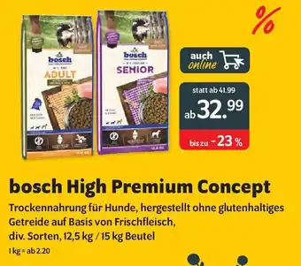 Das Futterhaus bosch High Premium Concept Trockennahrung für Hunde Angebot