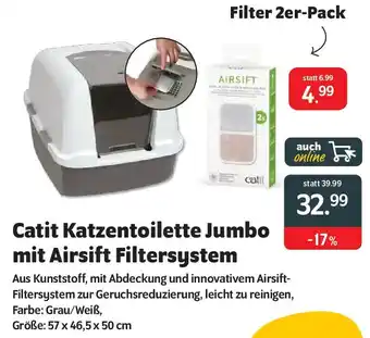 Das Futterhaus Catit Katzentoilette Jumbo mit Airsift Filtersystem Angebot