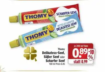 Wasgau Thomy Delikatess-senf, Süßer Senf Oder Scharfer Senf Angebot