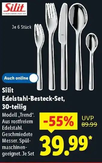 Lidl Silit Edelstahl-Besteck-Set, 30-teilig Angebot