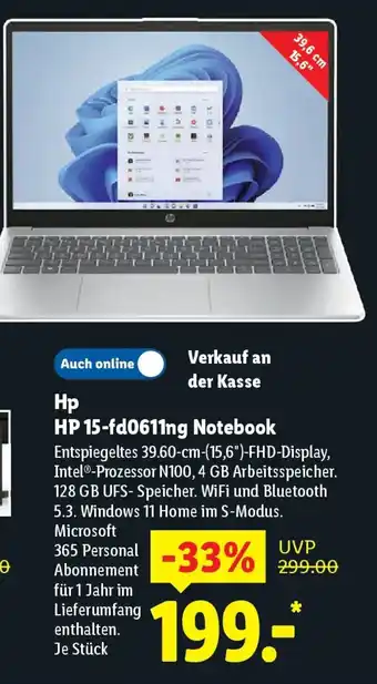 Lidl Hp 15-fd0611ng Notebook Angebot