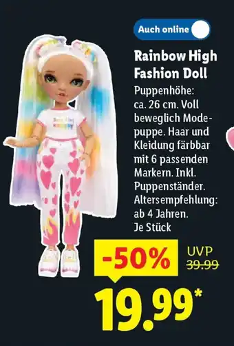 Lidl Rainbow High Fashion Doll Angebot