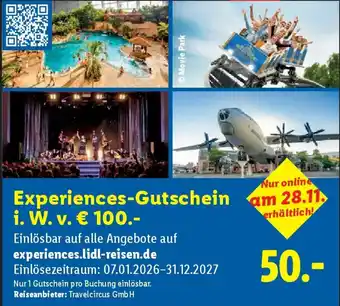Lidl Experiences-Gutschein Angebot