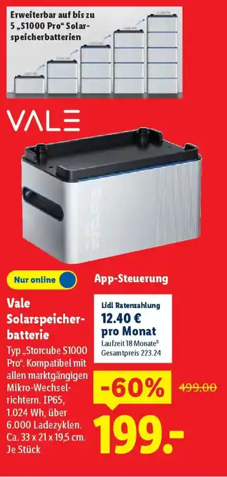 Lidl Vale Solarspeicherbatterie Angebot