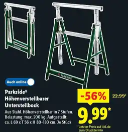 Lidl Parkside Höhenverstellbarer Unterstellbock Angebot