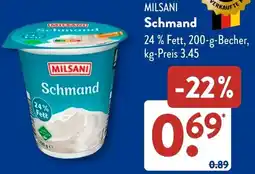 Aldi Süd MILSANI Schmand Angebot