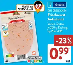 Aldi Süd GUT DREI EICHEN Frischwurst Aufschnitt Angebot