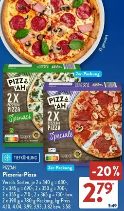 Aldi Süd PIZZ'AH Pizzeria-Pizza Angebot